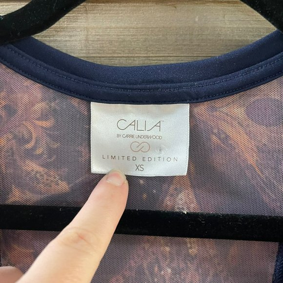 CALIA Limited Edition Navy Racerback Mesh Detail Athleisure Tank Top Women's XS - Picture 6 of 11